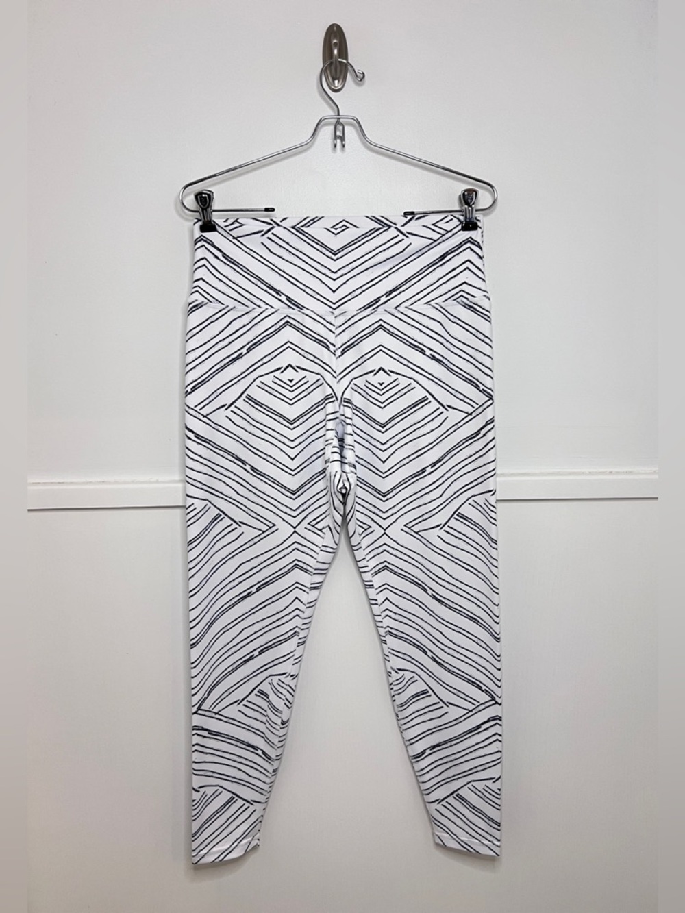 BuffBunny Slay White & Black Zebra Geometric High Waist Leggings
